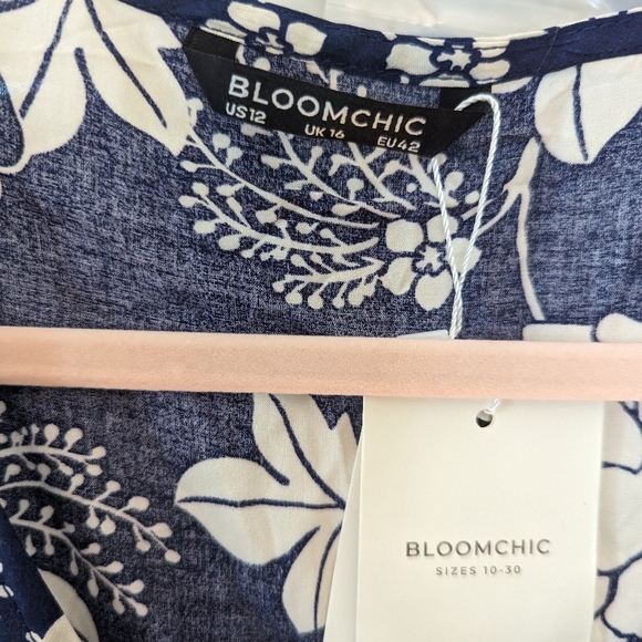 Blue tropical a line floral midi - Picture 14 of 14